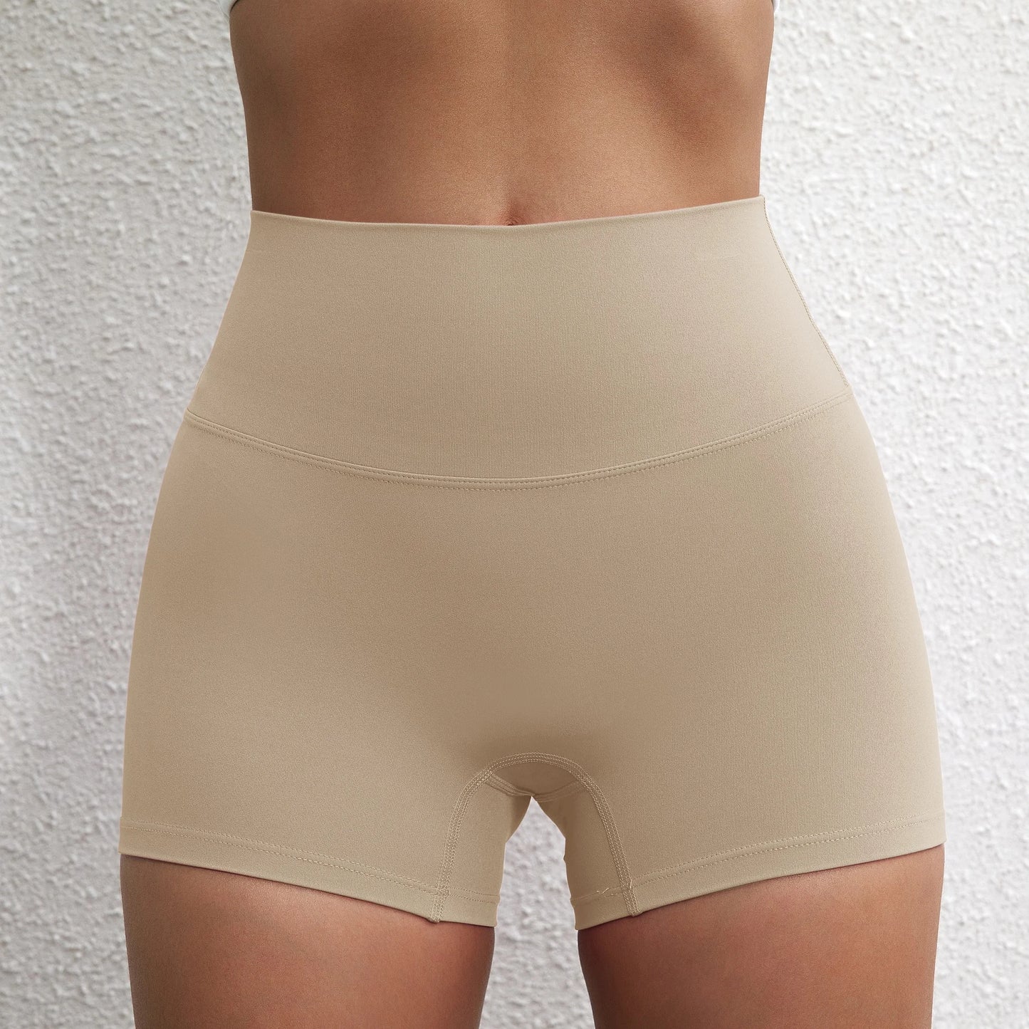 Women’s High-Waist Squat-Proof Fitness Shorts – Solid-Color Yoga, Running & Cycling Wear