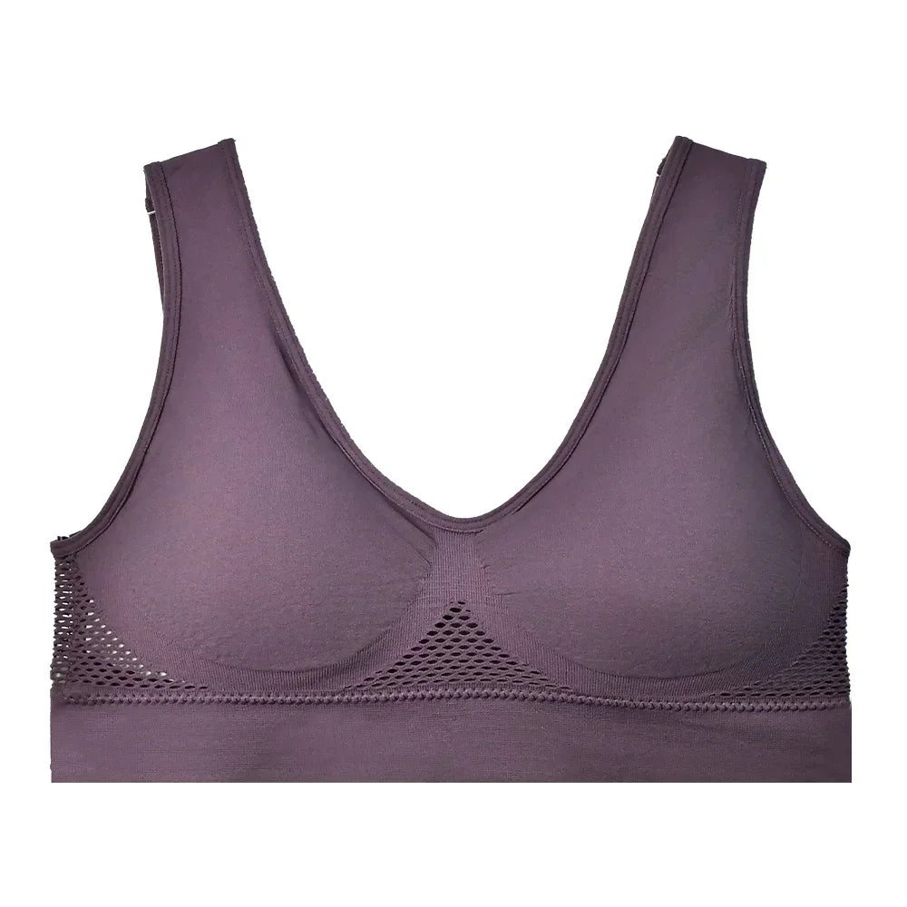 Women’s Wireless Padded Mesh Sports Bra – High-Impact Support for Running, Yoga & Training