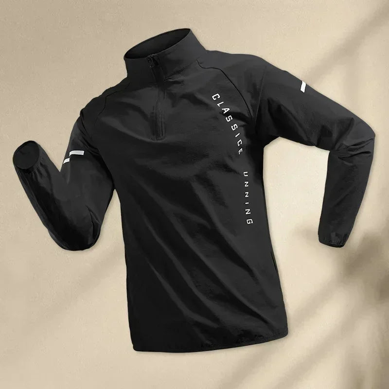 Men’s Running Jacket – Lightweight Zip-Up, Water-Resistant Training Sweatshirt