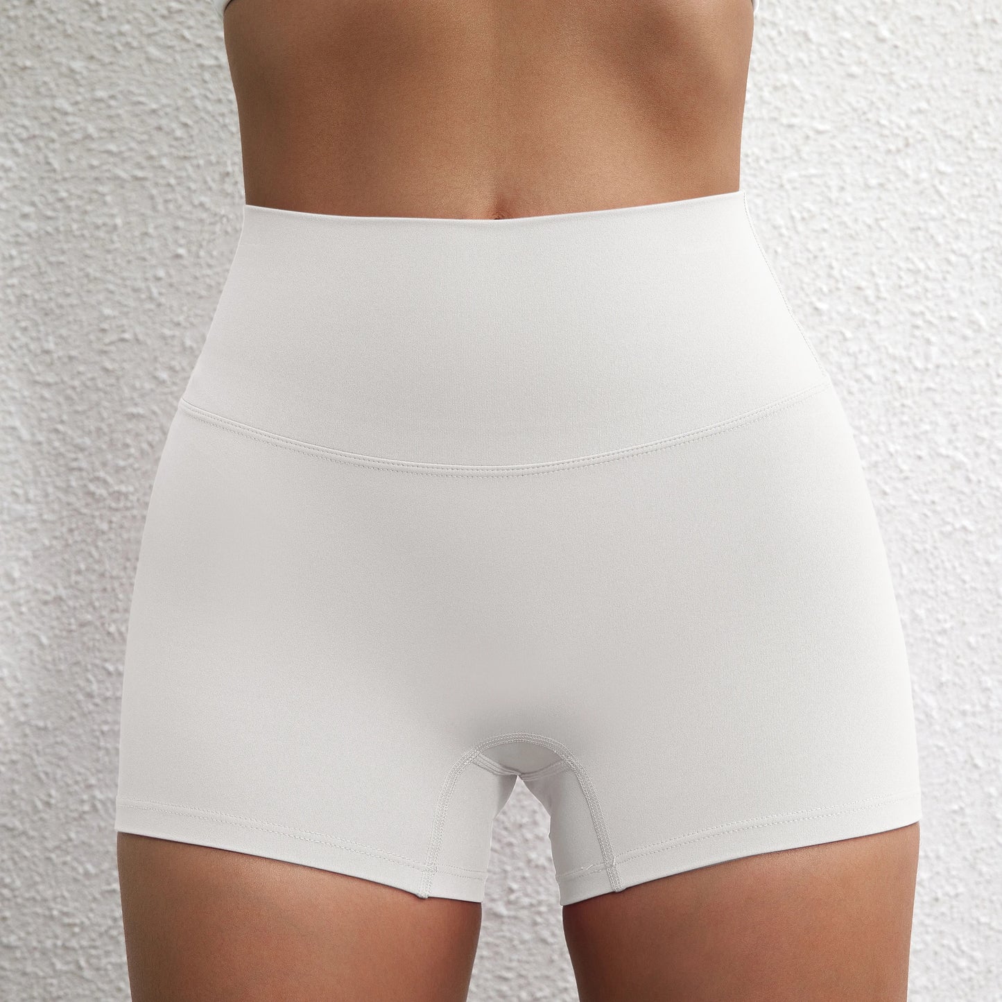 Women’s High-Waist Squat-Proof Fitness Shorts – Solid-Color Yoga, Running & Cycling Wear