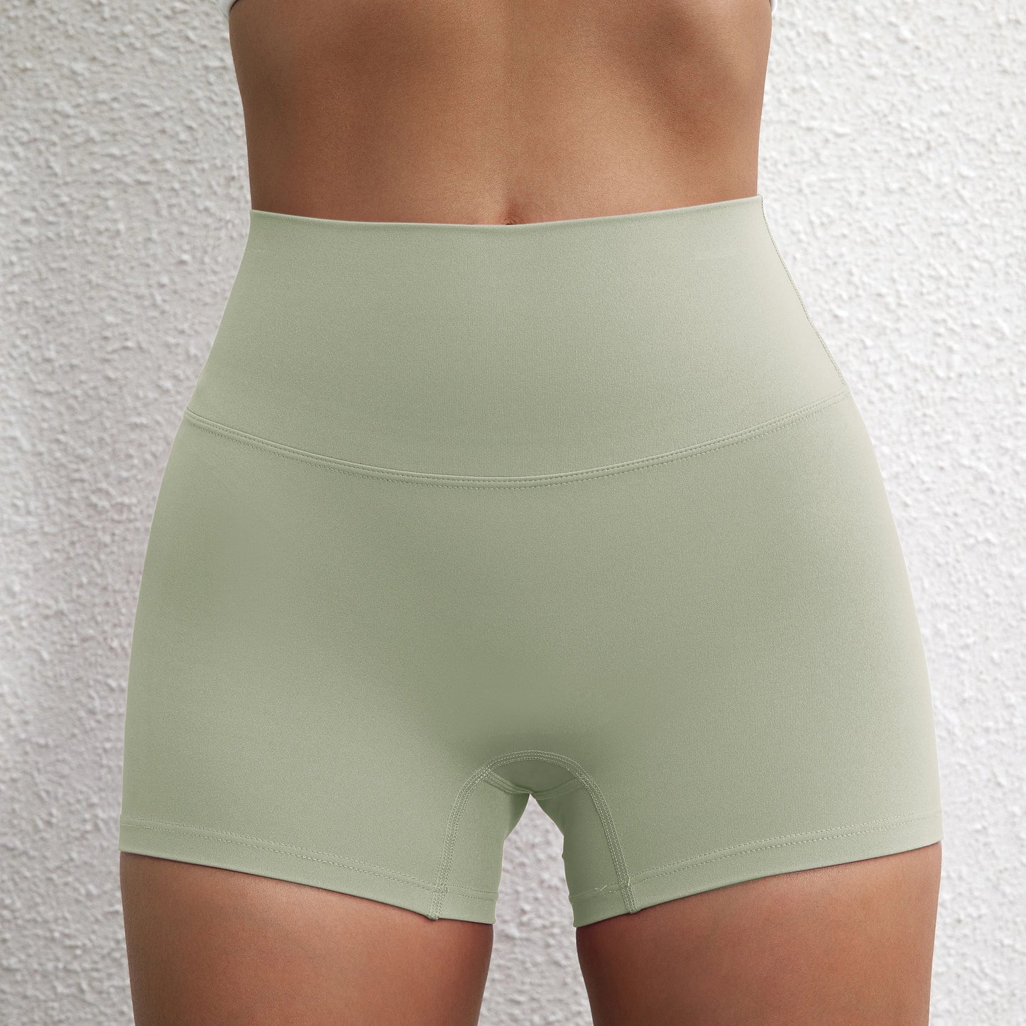 Women’s High-Waist Squat-Proof Fitness Shorts – Solid-Color Yoga, Running & Cycling Wear