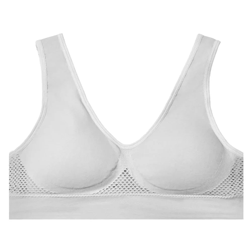 Women’s Wireless Padded Mesh Sports Bra – High-Impact Support for Running, Yoga & Training