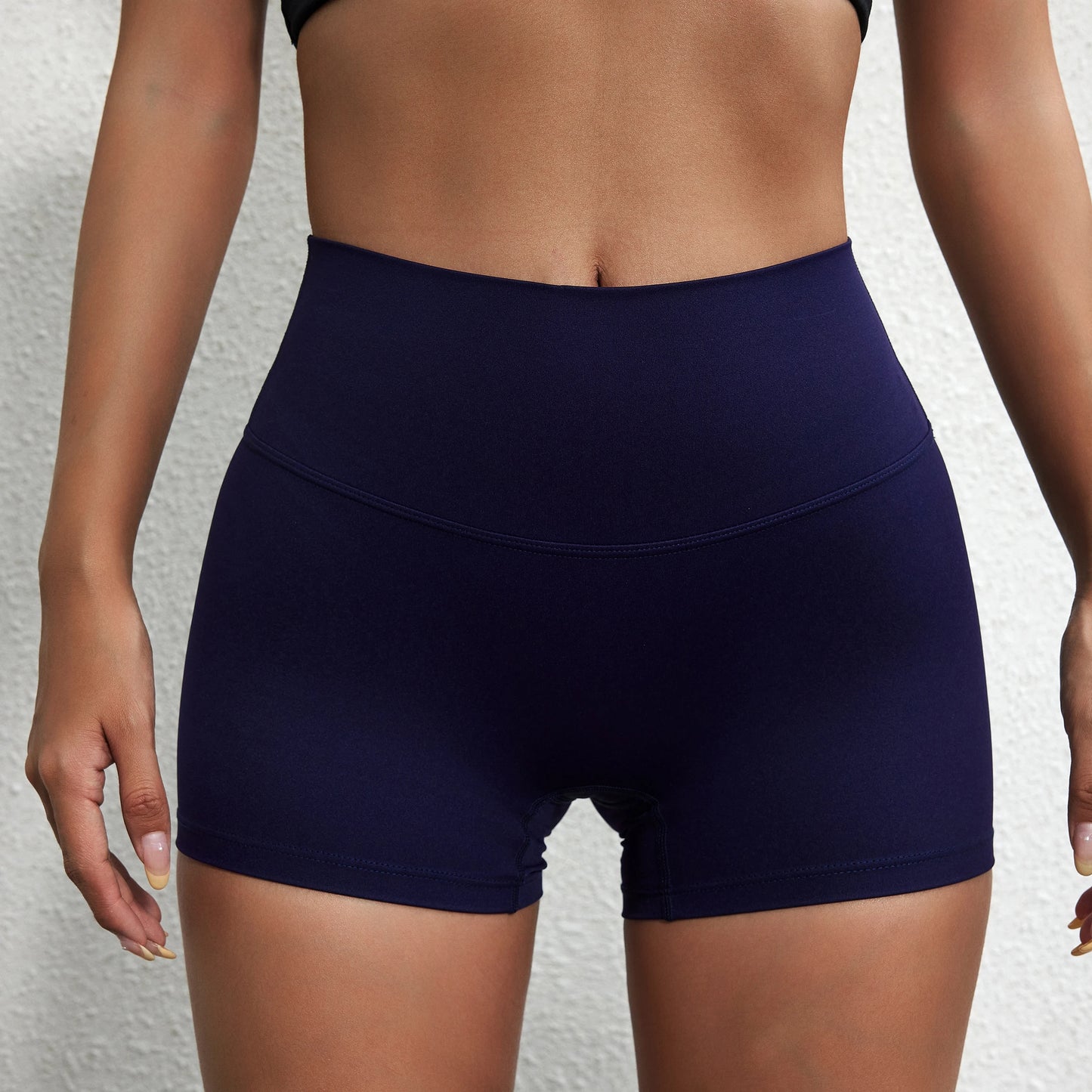 Women’s High-Waist Squat-Proof Fitness Shorts – Solid-Color Yoga, Running & Cycling Wear