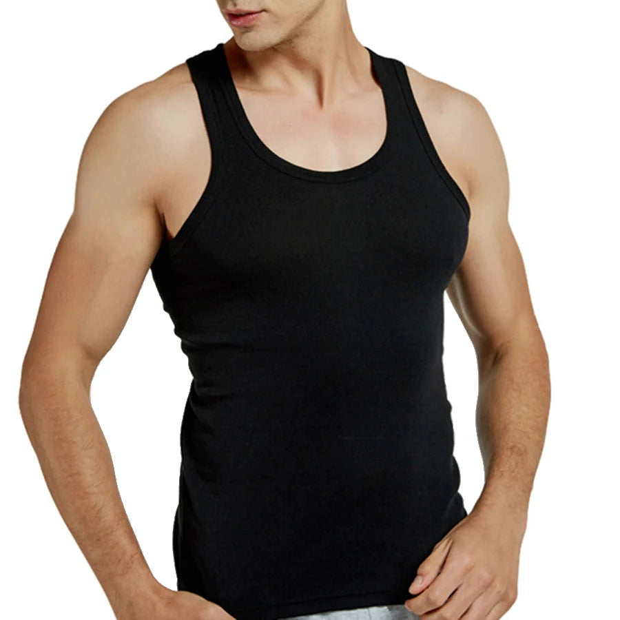 Men’s 100% Cotton Sleeveless Fitness Tank – Slim Fit Workout & Casual Undershirt (7 Colors)