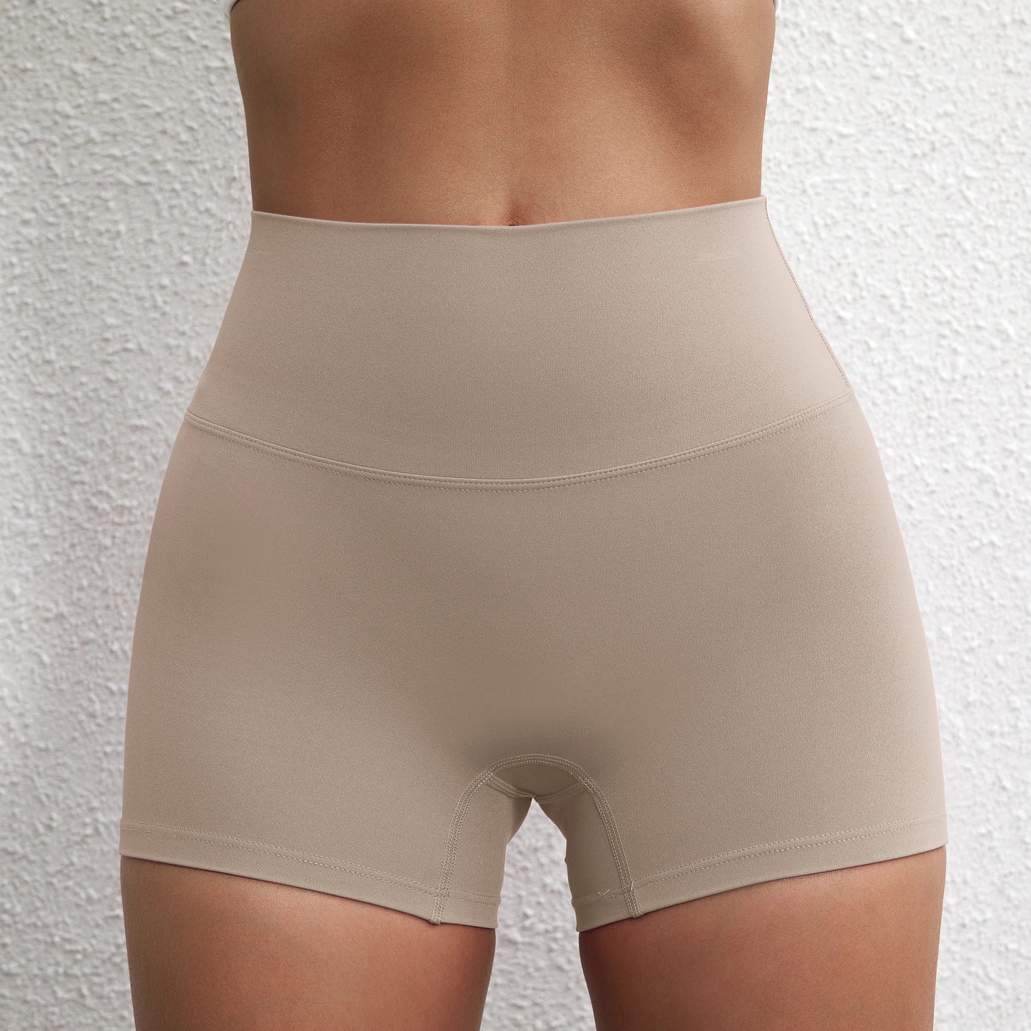 Women’s High-Waist Squat-Proof Fitness Shorts – Solid-Color Yoga, Running & Cycling Wear