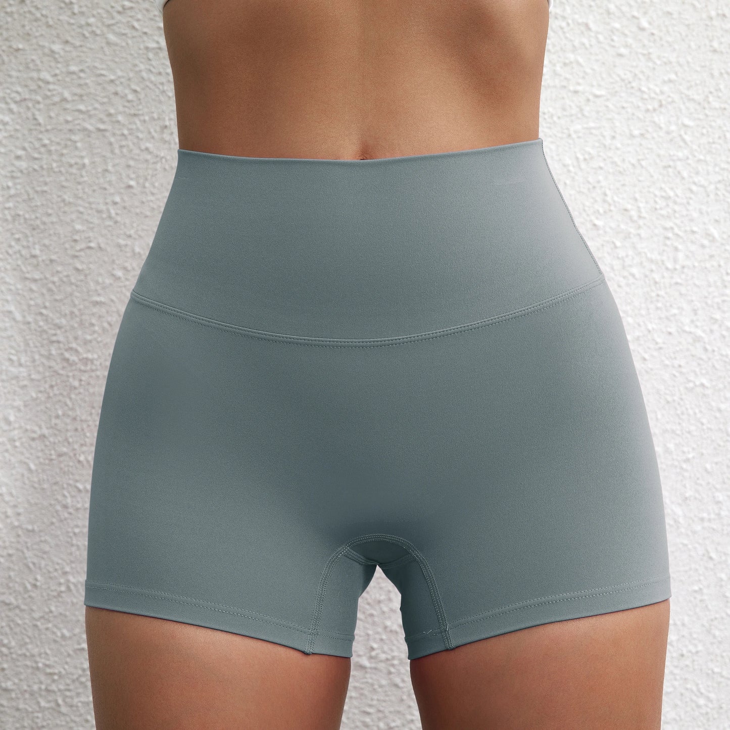 Women’s High-Waist Squat-Proof Fitness Shorts – Solid-Color Yoga, Running & Cycling Wear