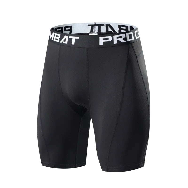 Men’s Slim-Fit Compression Shorts & Tights – Elastic Muscle Support for Gym, Running & Training