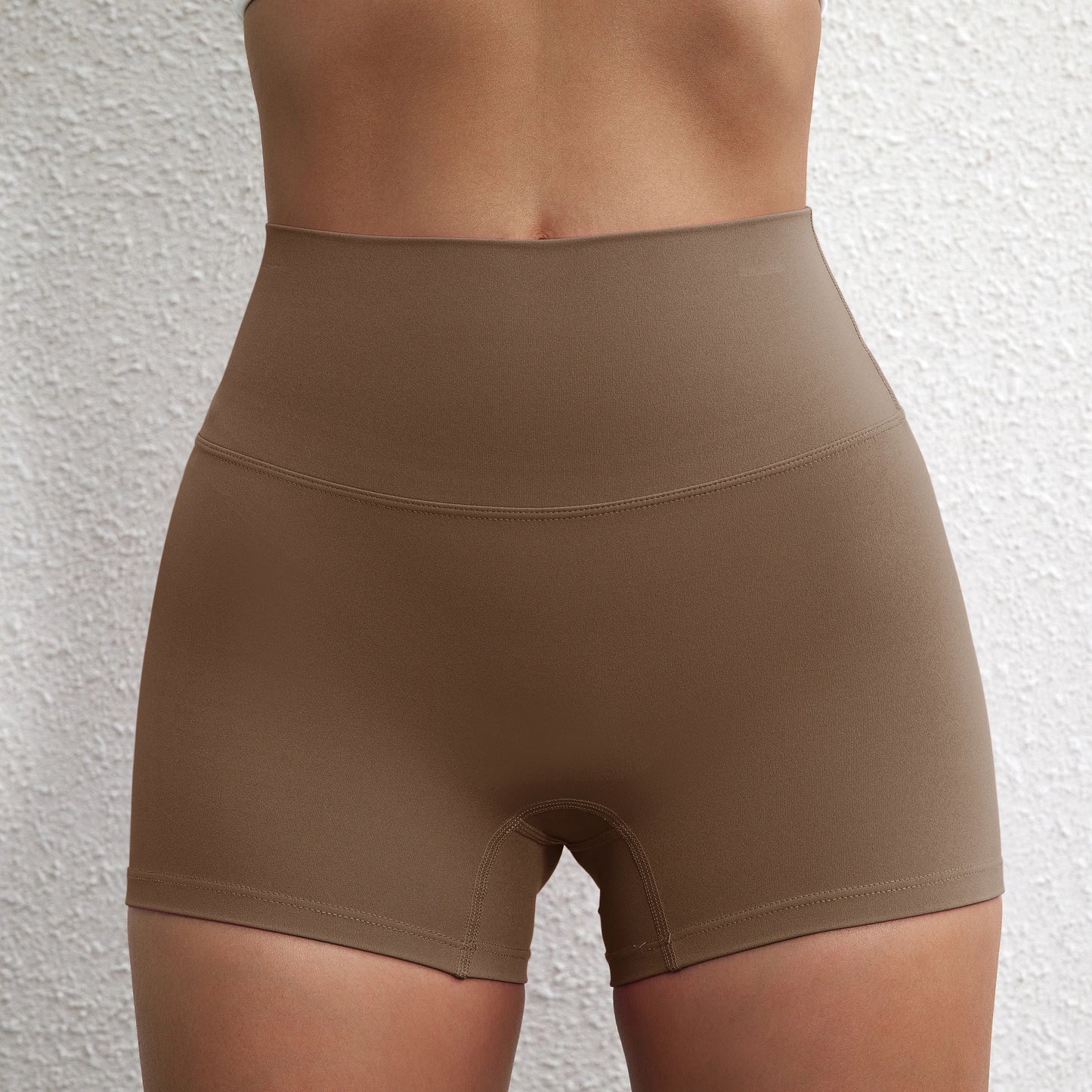Women’s High-Waist Squat-Proof Fitness Shorts – Solid-Color Yoga, Running & Cycling Wear