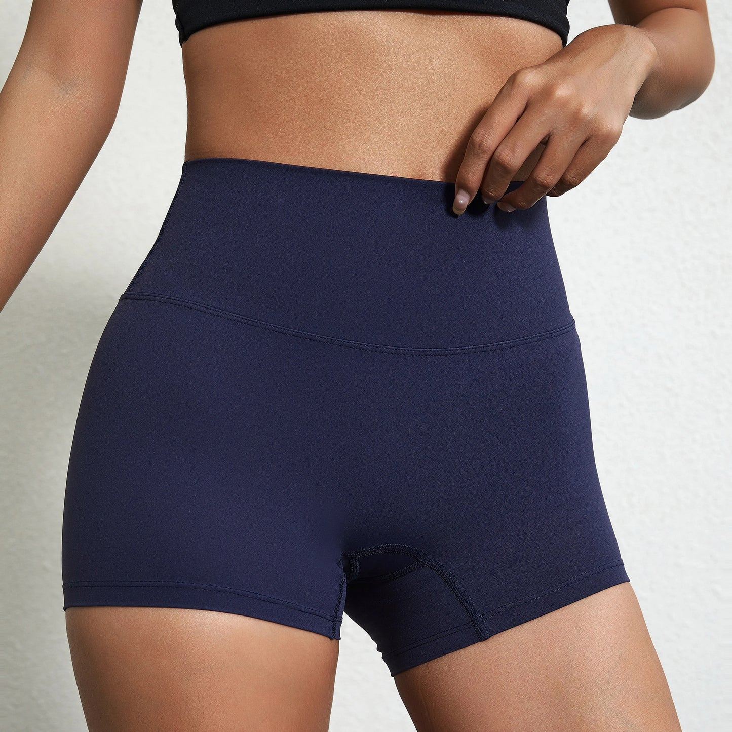 Women’s High-Waist Squat-Proof Fitness Shorts – Solid-Color Yoga, Running & Cycling Wear