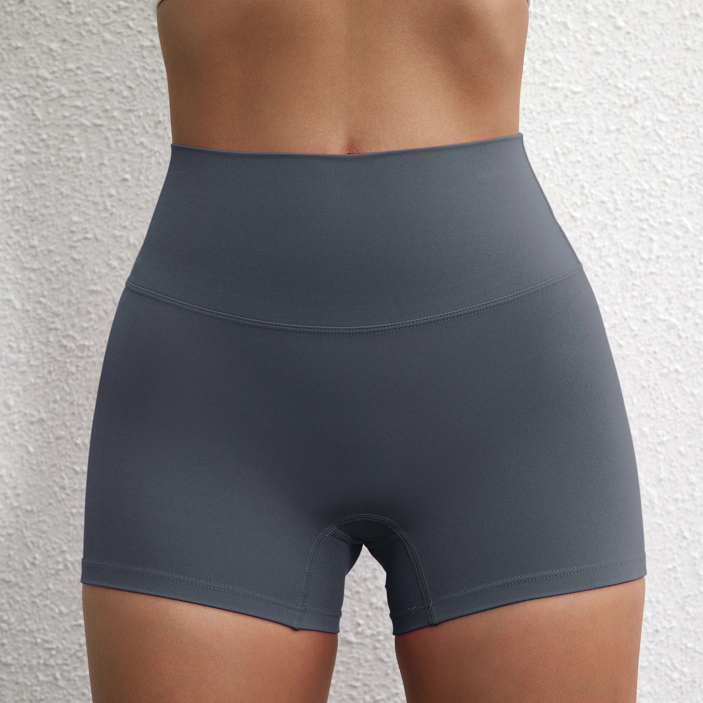 Women’s High-Waist Squat-Proof Fitness Shorts – Solid-Color Yoga, Running & Cycling Wear
