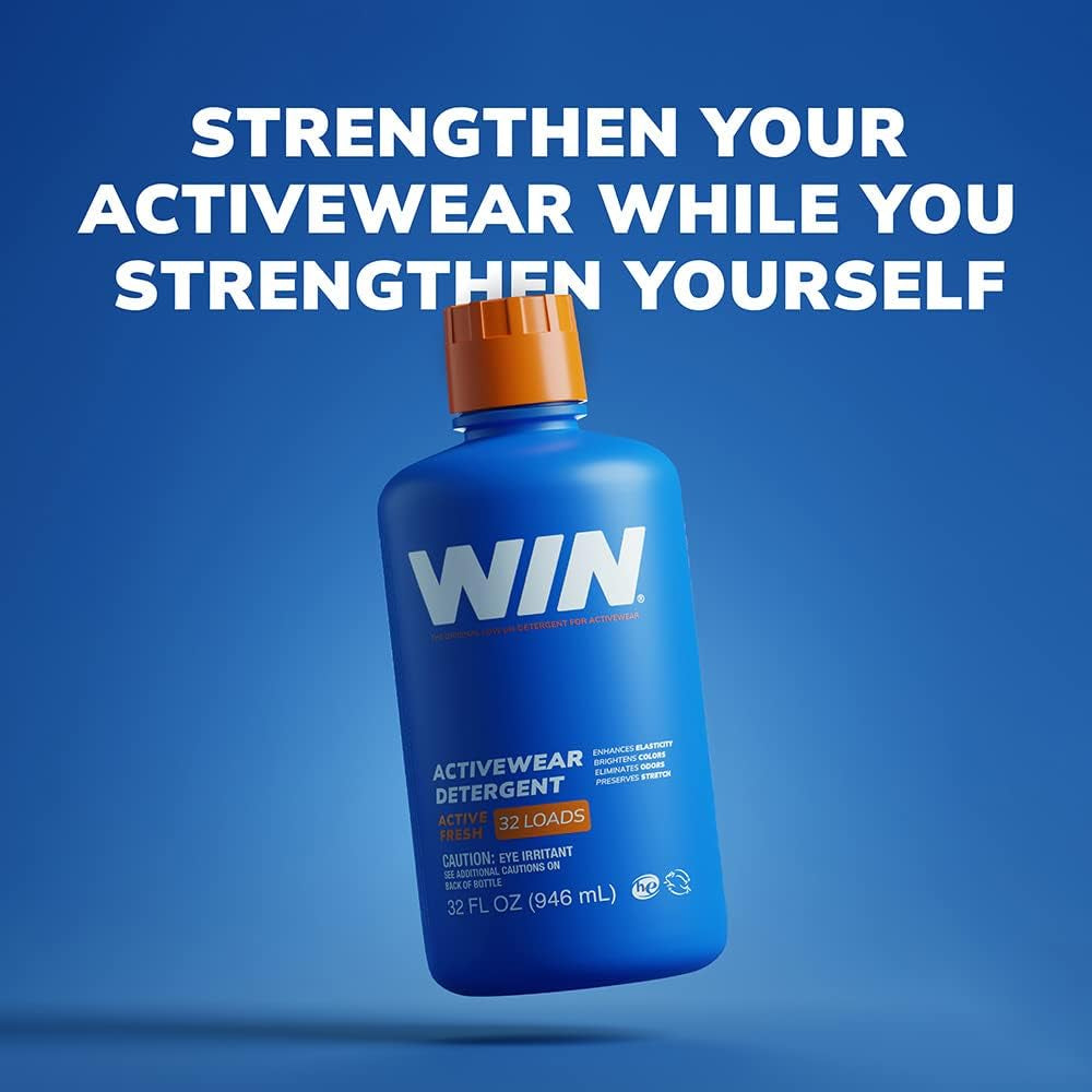 WIN Activewear Detergent - Active Fresh - 32Oz Bottle - Sports Detergent for Sweaty Workout Clothes and Team Uniforms