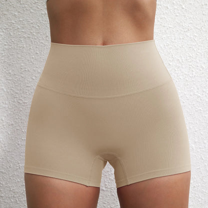 Women’s High-Waist Squat-Proof Fitness Shorts – Solid-Color Yoga, Running & Cycling Wear