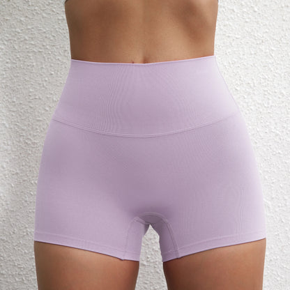 Women’s High-Waist Squat-Proof Fitness Shorts – Solid-Color Yoga, Running & Cycling Wear