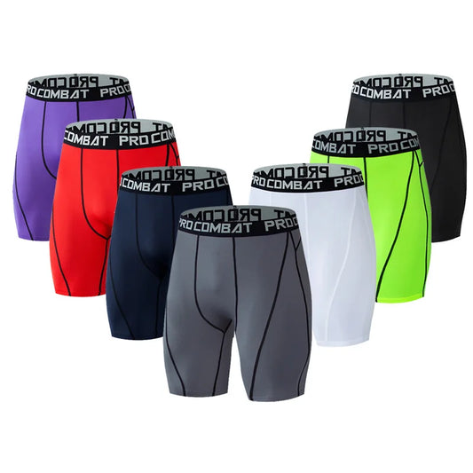 Men’s Slim-Fit Compression Shorts & Tights – Elastic Muscle Support for Gym, Running & Training