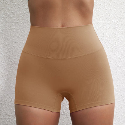 Women’s High-Waist Squat-Proof Fitness Shorts – Solid-Color Yoga, Running & Cycling Wear
