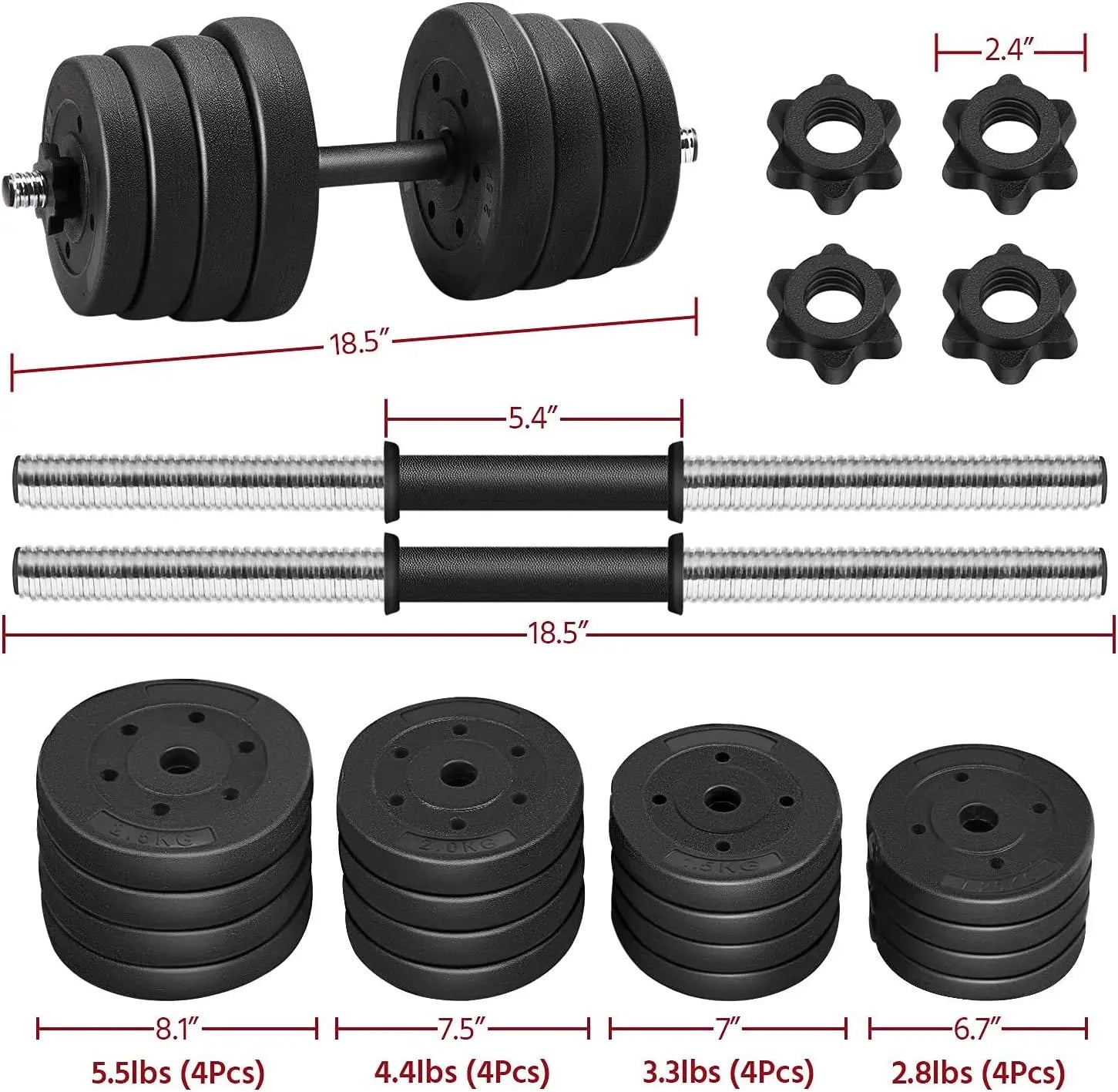 66LB Dumbbell Weight Set 