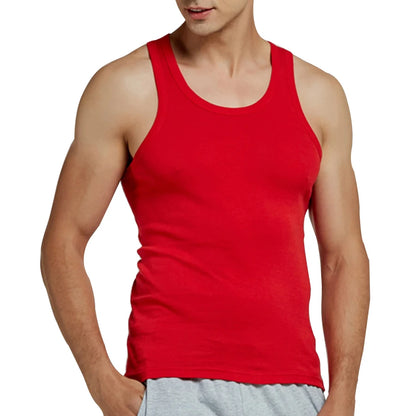 Men’s 100% Cotton Sleeveless Fitness Tank – Slim Fit Workout & Casual Undershirt (7 Colors)