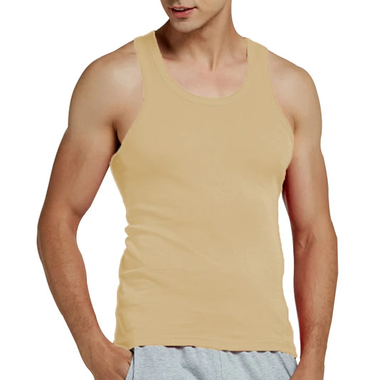 Men’s 100% Cotton Sleeveless Fitness Tank – Slim Fit Workout & Casual Undershirt (7 Colors)