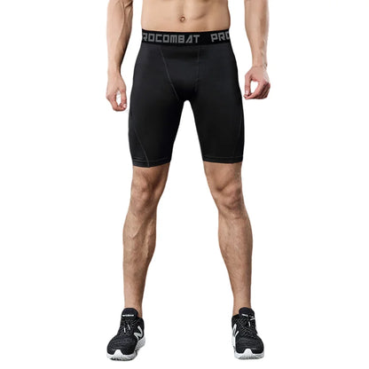 Men’s Slim-Fit Compression Shorts & Tights – Elastic Muscle Support for Gym, Running & Training