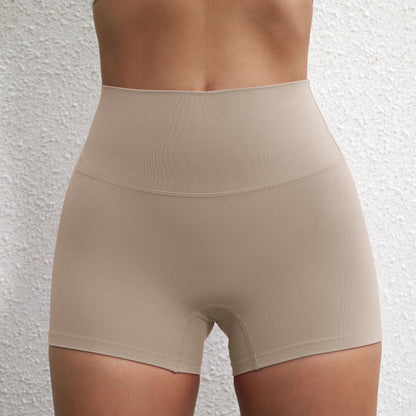 Women’s High-Waist Squat-Proof Fitness Shorts – Solid-Color Yoga, Running & Cycling Wear