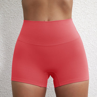 Women’s High-Waist Squat-Proof Fitness Shorts – Solid-Color Yoga, Running & Cycling Wear