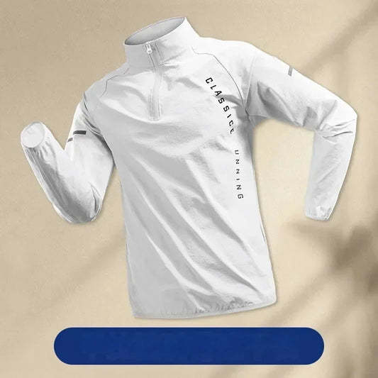 Men’s Running Jacket – Lightweight Zip-Up, Water-Resistant Training Sweatshirt