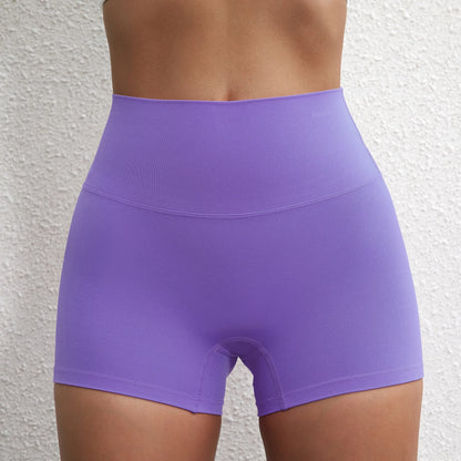 Women’s High-Waist Squat-Proof Fitness Shorts – Solid-Color Yoga, Running & Cycling Wear