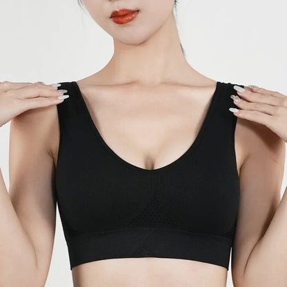 Women’s Wireless Padded Mesh Sports Bra – High-Impact Support for Running, Yoga & Training