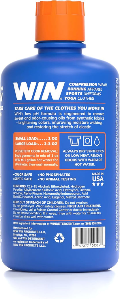 WIN Activewear Detergent - Active Fresh - 32Oz Bottle - Sports Detergent for Sweaty Workout Clothes and Team Uniforms